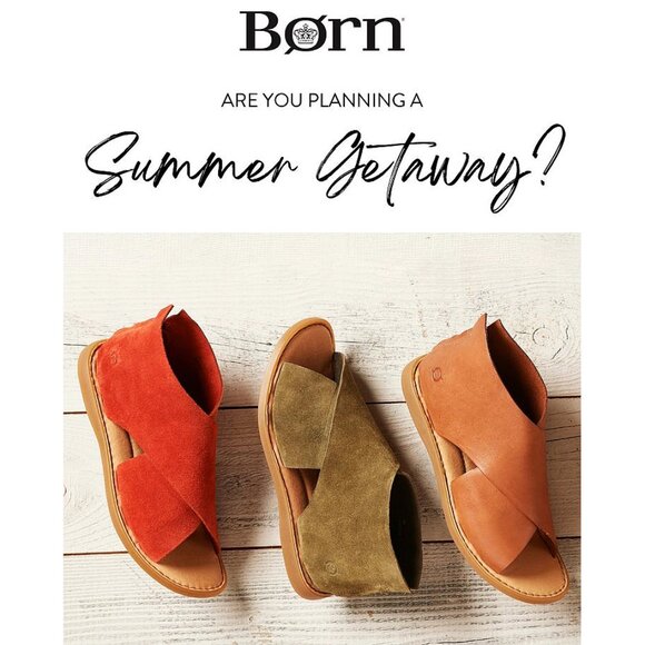 Born Iwa Red Aragosta Suede Leather Distressed Crossover Burnt Orange Sandals 6 - Picture 2 of 14